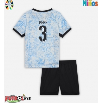 Camiseta Portugal Pepe #3 Visitante Equipación para niños Eurocopa 2024 manga corta (+ pantalones cortos)